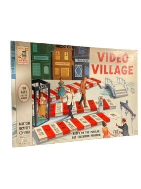 Source Unknown Video Village Board Game Box Red White Blue